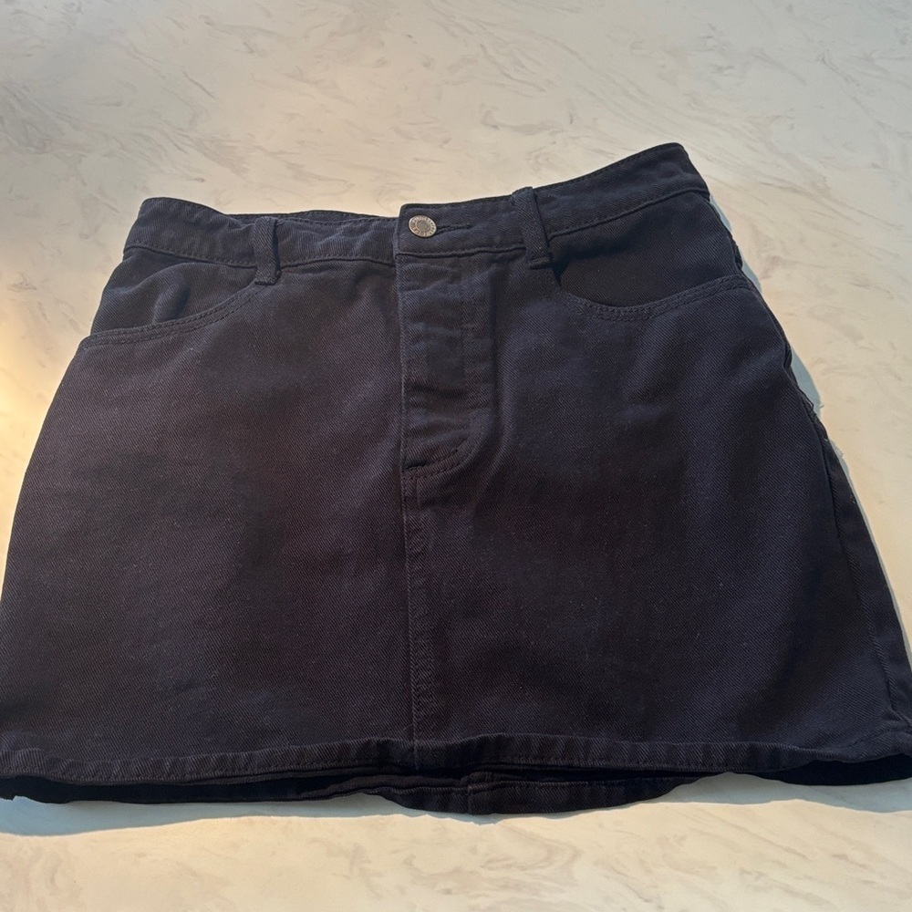 J. Galt Casual Black Denim Mini Skirt